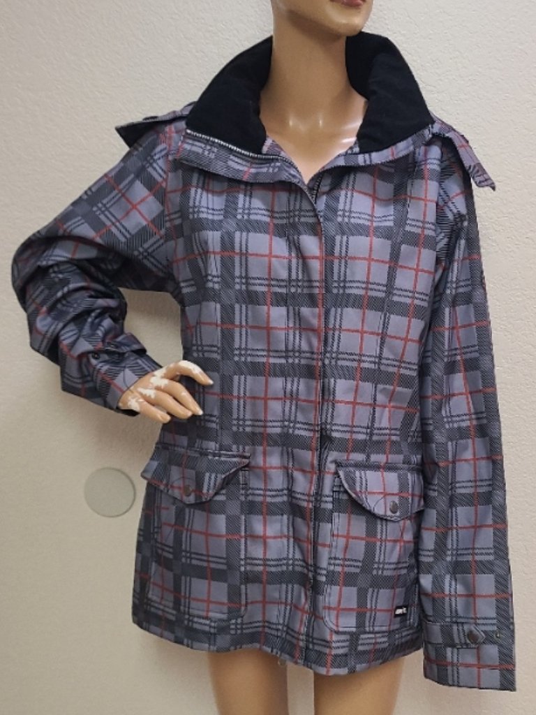 Kerrits Plaid All-Weather Jacket Equestrian Winter Riding Removable Hood Sz L